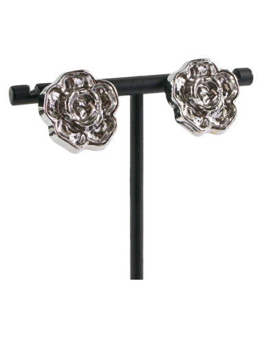 Klipsy do Uszu  SREBRNE RÓŻE  VINTAGE LATA...