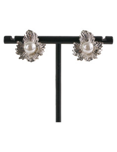 Klipsy do Uszu  SREBRNE LISTKI Z PERŁĄ  LIŚĆ Z PERŁĄ...