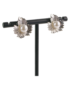 Klipsy do Uszu  SREBRNE LISTKI Z PERŁĄ  LIŚĆ Z PERŁĄ... 2