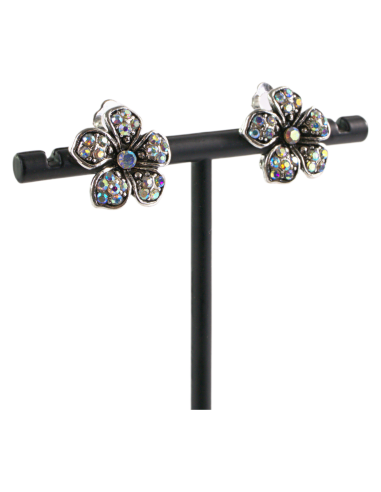 Klipsy do Uszu  SREBRNE KWIATY  VINTAGE Z...