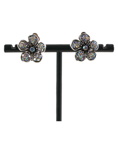 Klipsy do Uszu  SREBRNE KWIATY  VINTAGE Z...