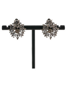 Klipsy do Uszu  AŻUROWE KWIATY Z CYRKONIĄ Lolita Akcesoria