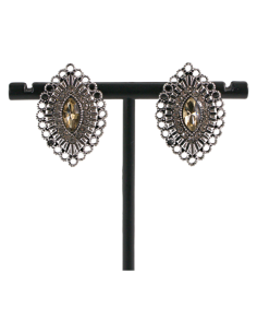 Klipsy do Uszu  AŻUROWE ROMBY BEŻOWY Lolita Akcesoria