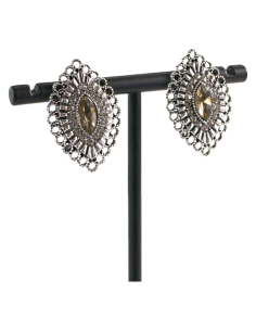 Klipsy do Uszu  AŻUROWE ROMBY BEŻOWY Lolita Akcesoria 2