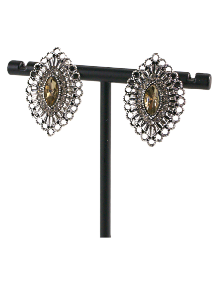 Klipsy do Uszu  AŻUROWE ROMBY BEŻOWY Lolita Akcesoria