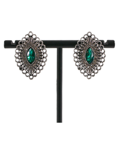 Klipsy do Uszu  AŻUROWE ROMBY ZIELONY Lolita Akcesoria