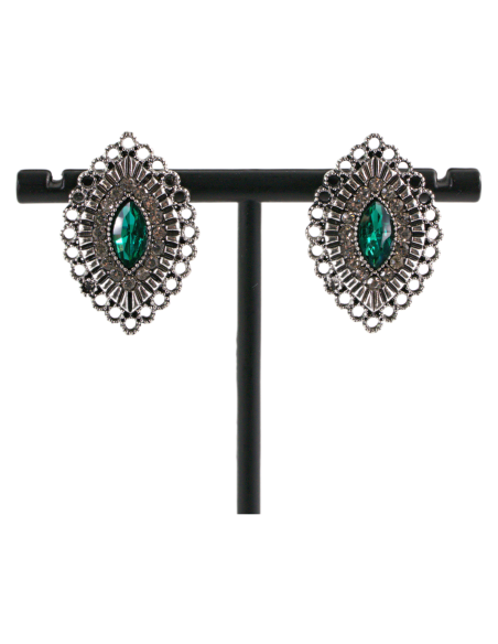 Klipsy do Uszu  AŻUROWE ROMBY ZIELONY Lolita Akcesoria