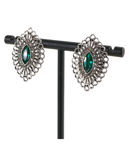 Klipsy do Uszu  AŻUROWE ROMBY ZIELONY Lolita Akcesoria