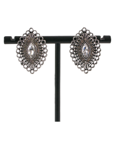 Klipsy do Uszu  AŻUROWE ROMBY CRYSTAL Lolita Akcesoria