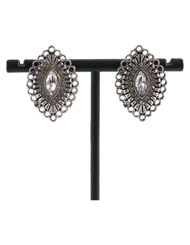 Klipsy do Uszu  AŻUROWE ROMBY CRYSTAL Lolita...