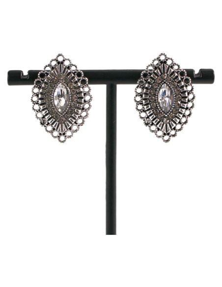 Klipsy do Uszu  AŻUROWE ROMBY CRYSTAL Lolita Akcesoria