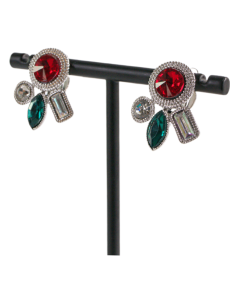 Klipsy do Uszu ASYMETRYCZNE CZERWONO - ZIELONE Lolita... 2