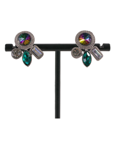 Klipsy do Uszu ASYMETRYCZNE ZIELONY VITRAIL  Lolita...