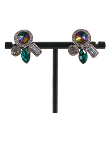 Klipsy do Uszu ASYMETRYCZNE ZIELONY VITRAIL...