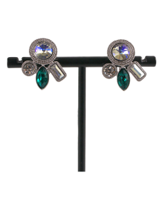 Klipsy do Uszu ASYMETRYCZNE ZIELONY CRYSTAL AB Lolita...