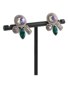 Klipsy do Uszu ASYMETRYCZNE ZIELONY CRYSTAL AB Lolita... 2