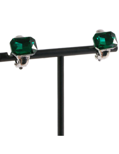 Klipsy do Uszu MINIMALISTYCZNE "BRYLANTY" ZIELONE Lolita...