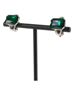 Klipsy do Uszu MINIMALISTYCZNE "BRYLANTY" ZIELONE Lolita... 2