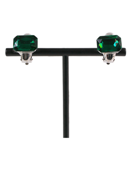 Klipsy do Uszu MINIMALISTYCZNE "BRYLANTY" ZIELONE Lolita Akcesoria