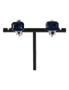 Klipsy do Uszu MINIMALISTYCZNE "BRYLANTY" GRANATOWE...