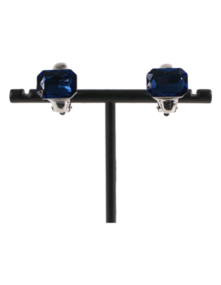 Klipsy do Uszu MINIMALISTYCZNE "BRYLANTY" GRANATOWE Lolita Akcesoria