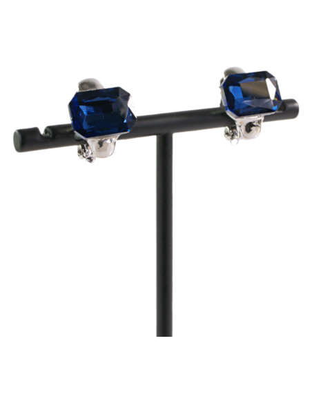 Klipsy do Uszu MINIMALISTYCZNE "BRYLANTY" GRANATOWE Lolita Akcesoria