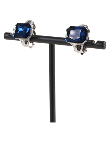 Klipsy do Uszu MINIMALISTYCZNE "BRYLANTY" GRANATOWE Lolita Akcesoria