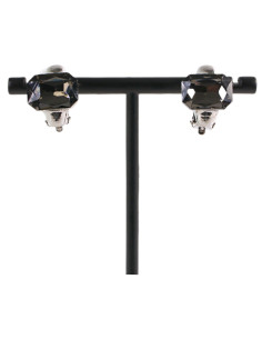 Klipsy do Uszu MINIMALISTYCZNE "BRYLANTY" GRAFITOWE...