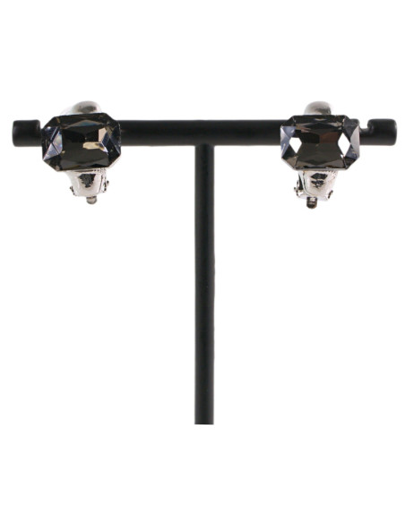 Klipsy do Uszu MINIMALISTYCZNE "BRYLANTY" GRAFITOWE Lolita Akcesoria