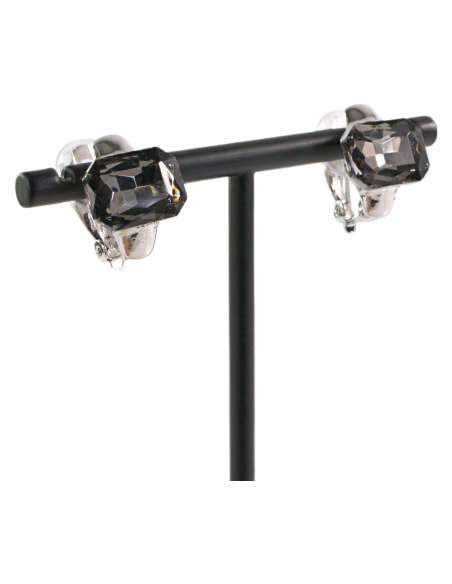 Klipsy do Uszu MINIMALISTYCZNE "BRYLANTY" GRAFITOWE Lolita Akcesoria