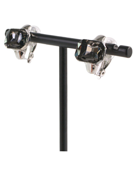 Klipsy do Uszu MINIMALISTYCZNE "BRYLANTY" GRAFITOWE Lolita Akcesoria