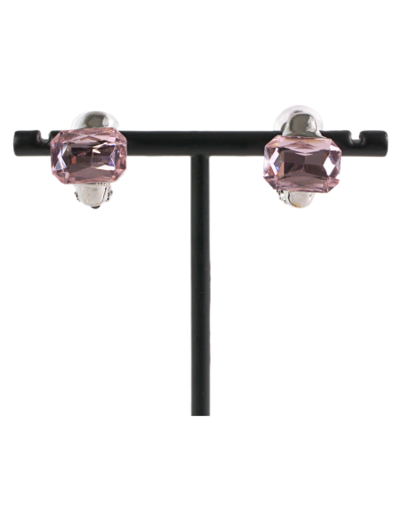 Klipsy do Uszu MINIMALISTYCZNE "BRYLANTY" RÓŻOWE Lolita Akcesoria