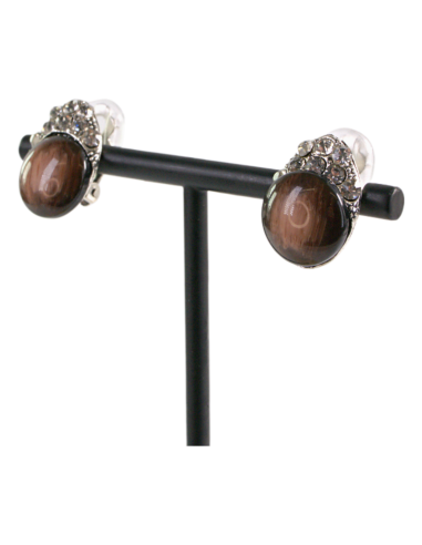 Klipsy do Uszu BRĄZOWE ŁEZKI Lolita Akcesoria