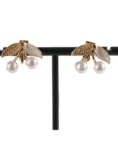 Klipsy do Uszu PERŁOWE WISIENKI WIŚNIE Lolita...