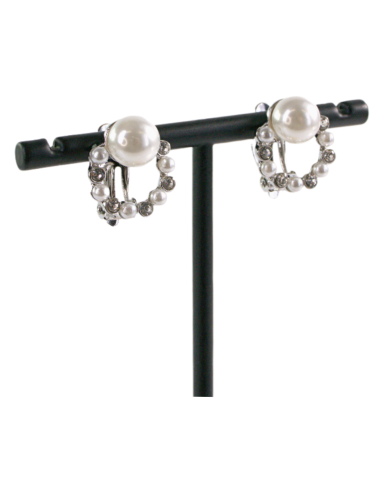 Klipsy do Uszu SREBRNE WIANKI Z PERŁĄ Lolita...