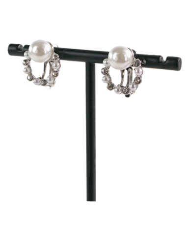 Klipsy do Uszu SREBRNE WIANKI Z PERŁĄ Lolita...