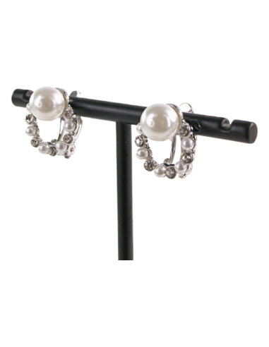 Klipsy do Uszu SREBRNE WIANKI Z PERŁĄ Lolita...