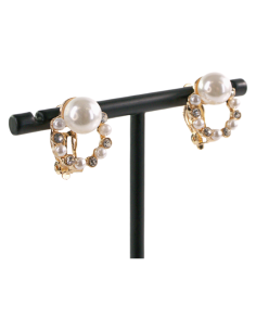 Klipsy do Uszu ZŁOTE  WIANKI Z PERŁĄ Lolita Akcesoria 2