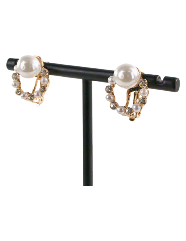 Klipsy do Uszu ZŁOTE  WIANKI Z PERŁĄ Lolita...