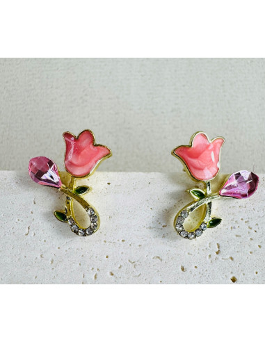 Kolczyki KWIATY KONWALIE BOHO Lolita...