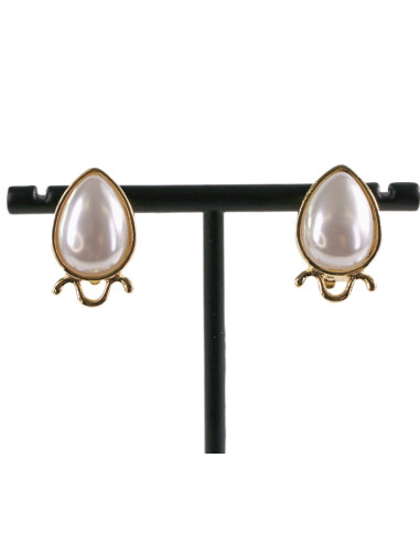 Klipsy do Uszu PERŁOWE ŁEZKI KROPLE  Lolita...