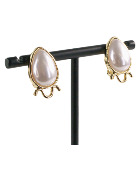 Klipsy do Uszu PERŁOWE ŁEZKI KROPLE  Lolita Akcesoria