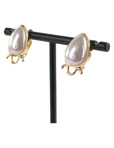 Klipsy do Uszu PERŁOWE ŁEZKI KROPLE  Lolita...