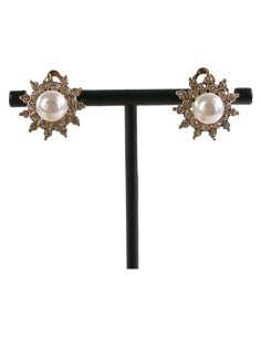 Klipsy do Uszu PERŁOWE SŁOŃCE Z PEERŁĄ  Lolita Akcesoria