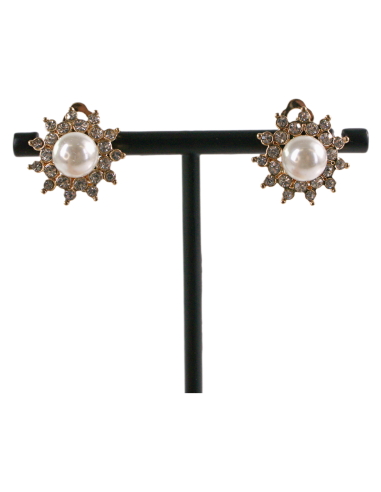 Klipsy do Uszu PERŁOWE SŁOŃCE Z PEERŁĄ  Lolita...