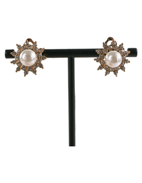 Klipsy do Uszu PERŁOWE SŁOŃCE Z PEERŁĄ  Lolita Akcesoria