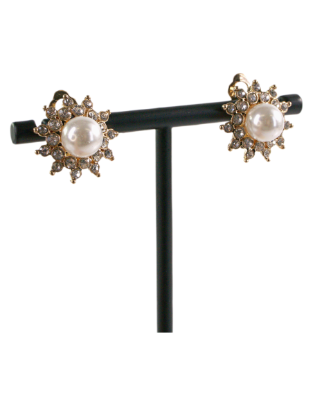 Klipsy do Uszu PERŁOWE SŁOŃCE Z PEERŁĄ  Lolita Akcesoria