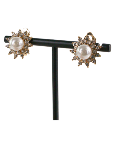 Klipsy do Uszu PERŁOWE SŁOŃCE Z PEERŁĄ  Lolita...