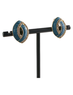 Klipsy do Uszu NIEBIESKIE ELIPSY Z CYRKONIAMI Lolita... 2