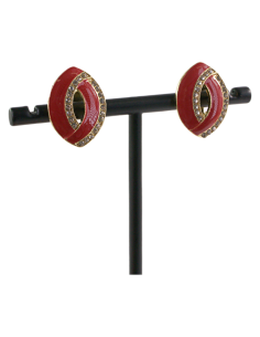 Klipsy do Uszu CZERWONE ELIPSY Z CYRKONIAMI Lolita Akcesoria 2